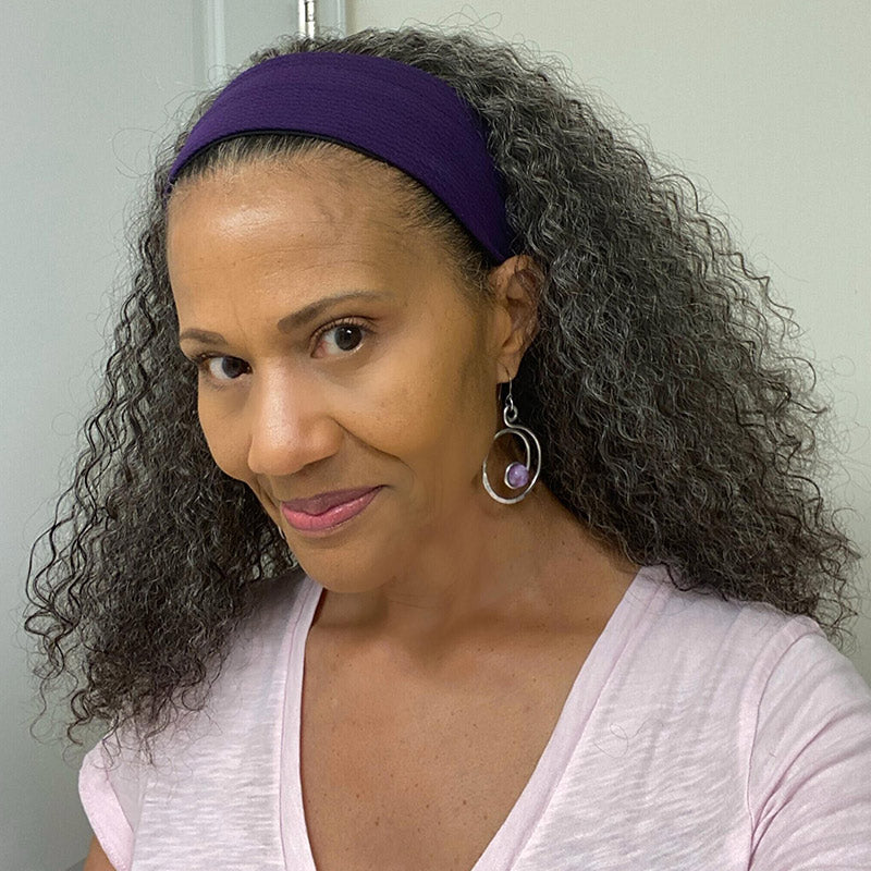Medium Salt & Pepper Kinky Curly 100% Human Hair Headband Wig For Black Women Dark Sliver Grey