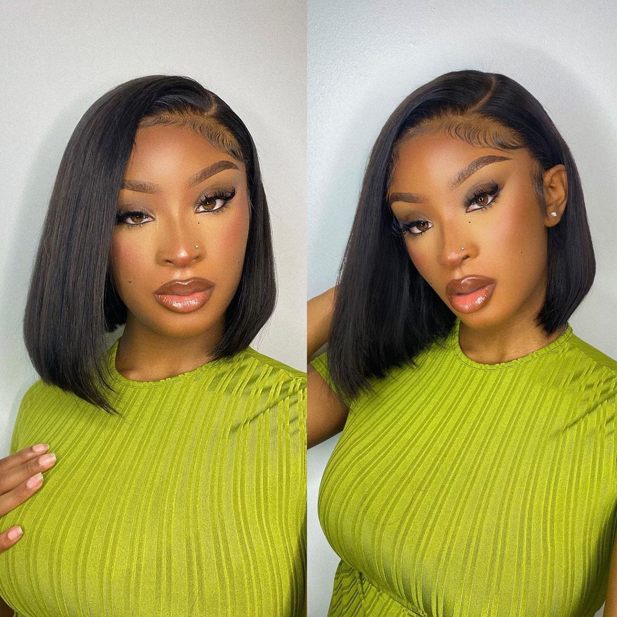 C-Shaped Side Part Straight Bob Wig Minimalist Undetectable HD Lace Human Hair Wig Classic & Chic