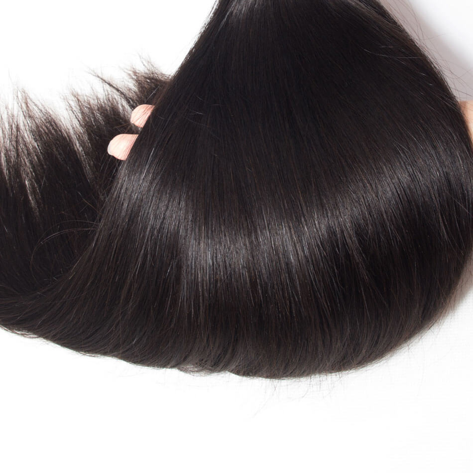 HD Lace Frontal Closure With Brazilian Straight Human Hair Hair Bundles