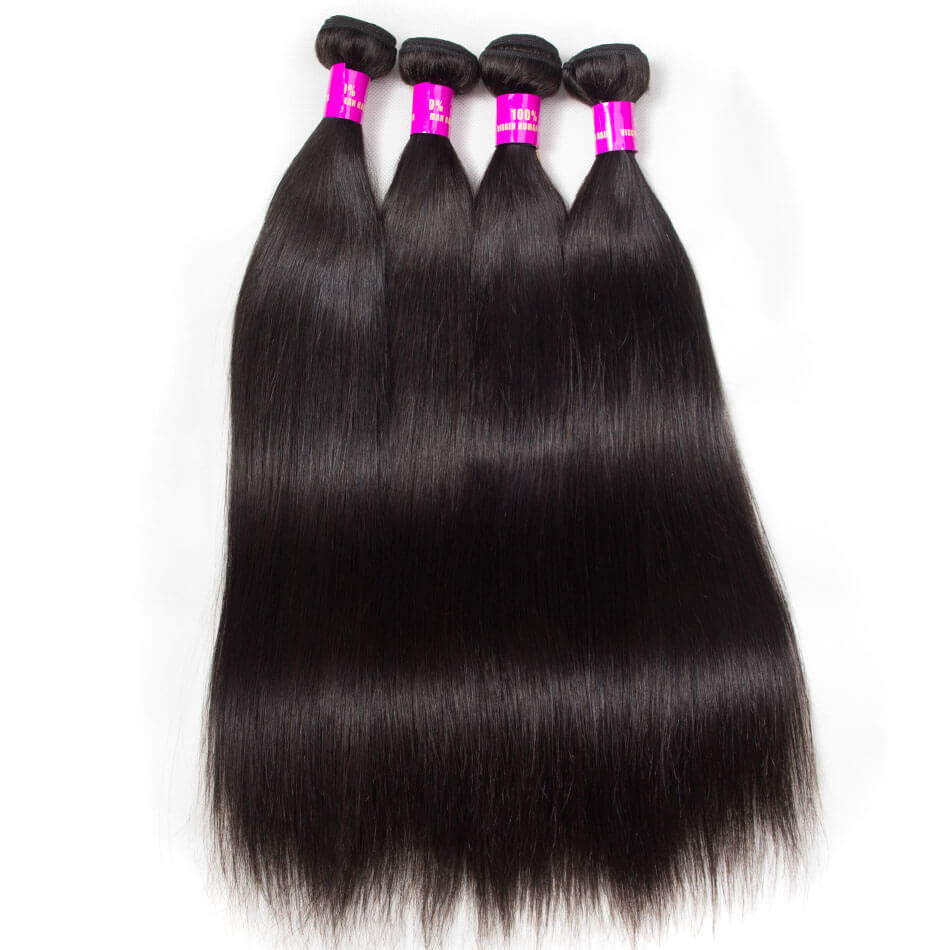 Brazilian Straight Virgin Hair 4 Bundles With Frontal Hair Brazilian Human Hair Bundles With Frontal Best Deal