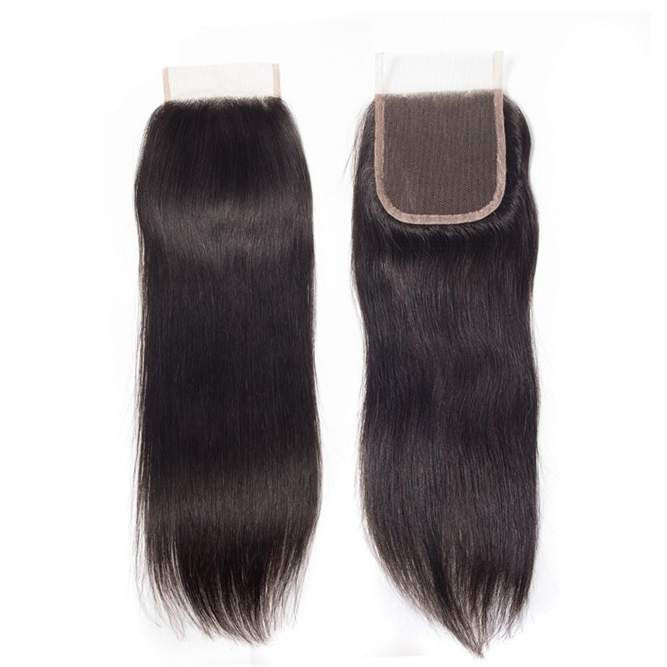 Tinashe Hair 4*4 Lace Closure Straight Brazilian Straight Human Hair Closure Free Part Middle Part Three Part
