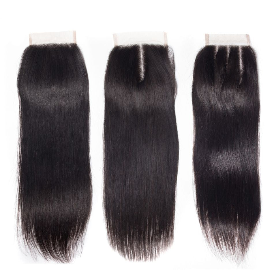 Tinashe Hair 4*4 Lace Closure Straight Brazilian Straight Human Hair Closure Free Part Middle Part Three Part