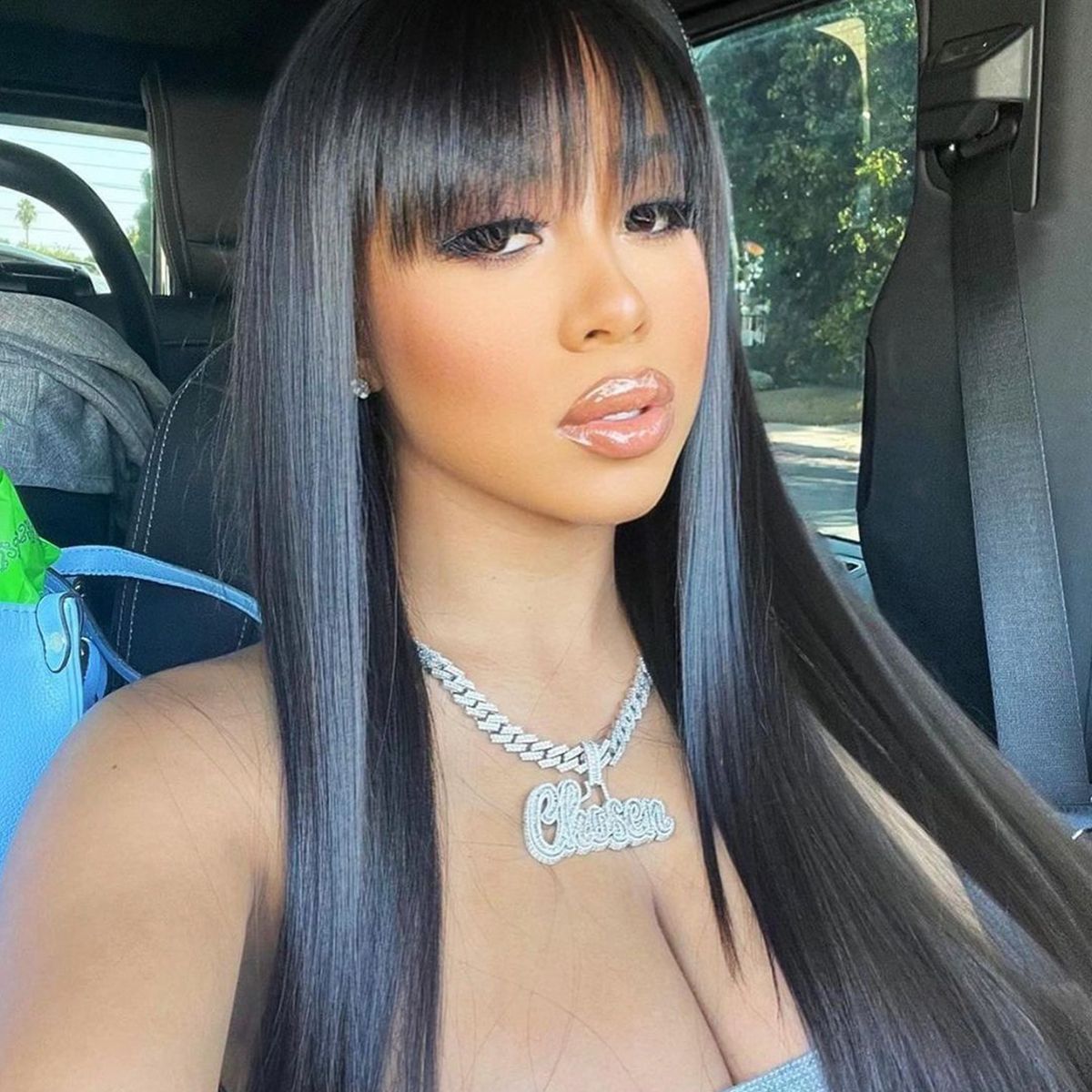 Wear Go Glueless Straight Pre-Cut 5x5 Lace Wigs with Bangs 180%