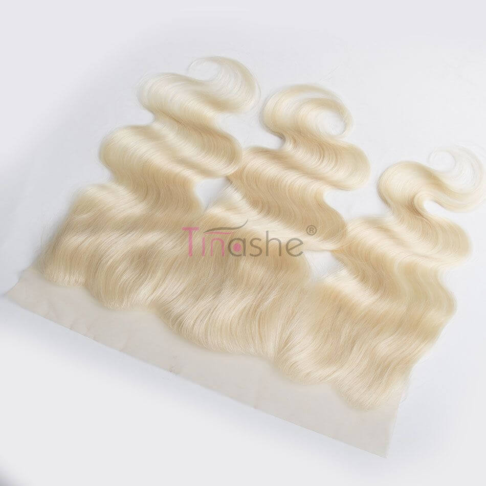 hair Brazilian blonde bundle hair with lace frontal closure color 613 blonde body wave 3 bundles with frontal closure