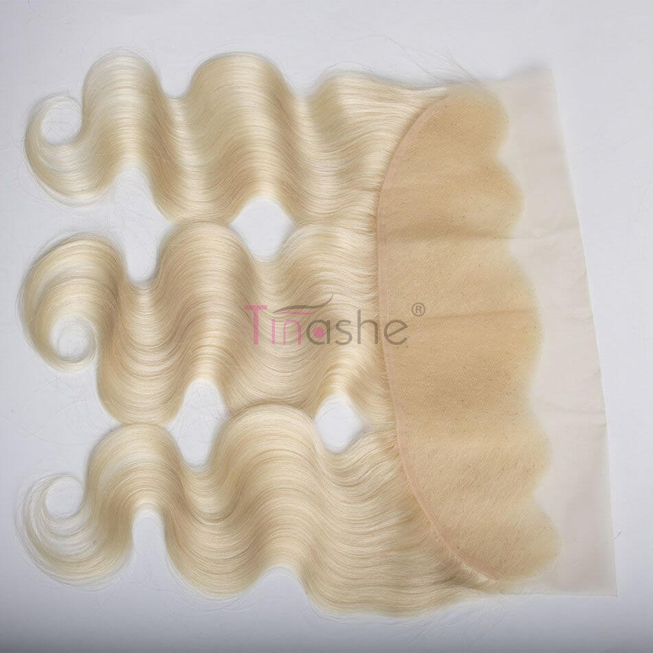 hair Brazilian blonde bundle hair with lace frontal closure color 613 blonde body wave 3 bundles with frontal closure