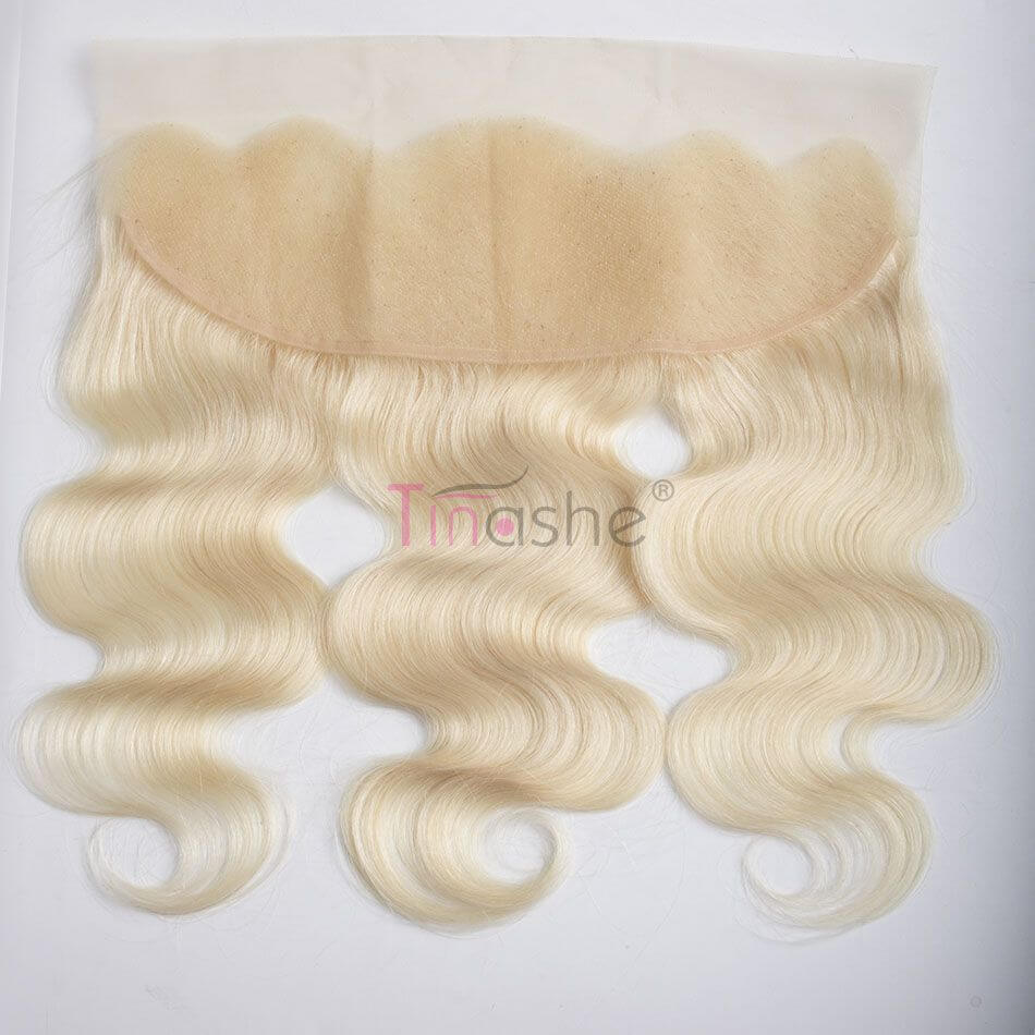 hair Brazilian blonde bundle hair with lace frontal closure color 613 blonde body wave 3 bundles with frontal closure