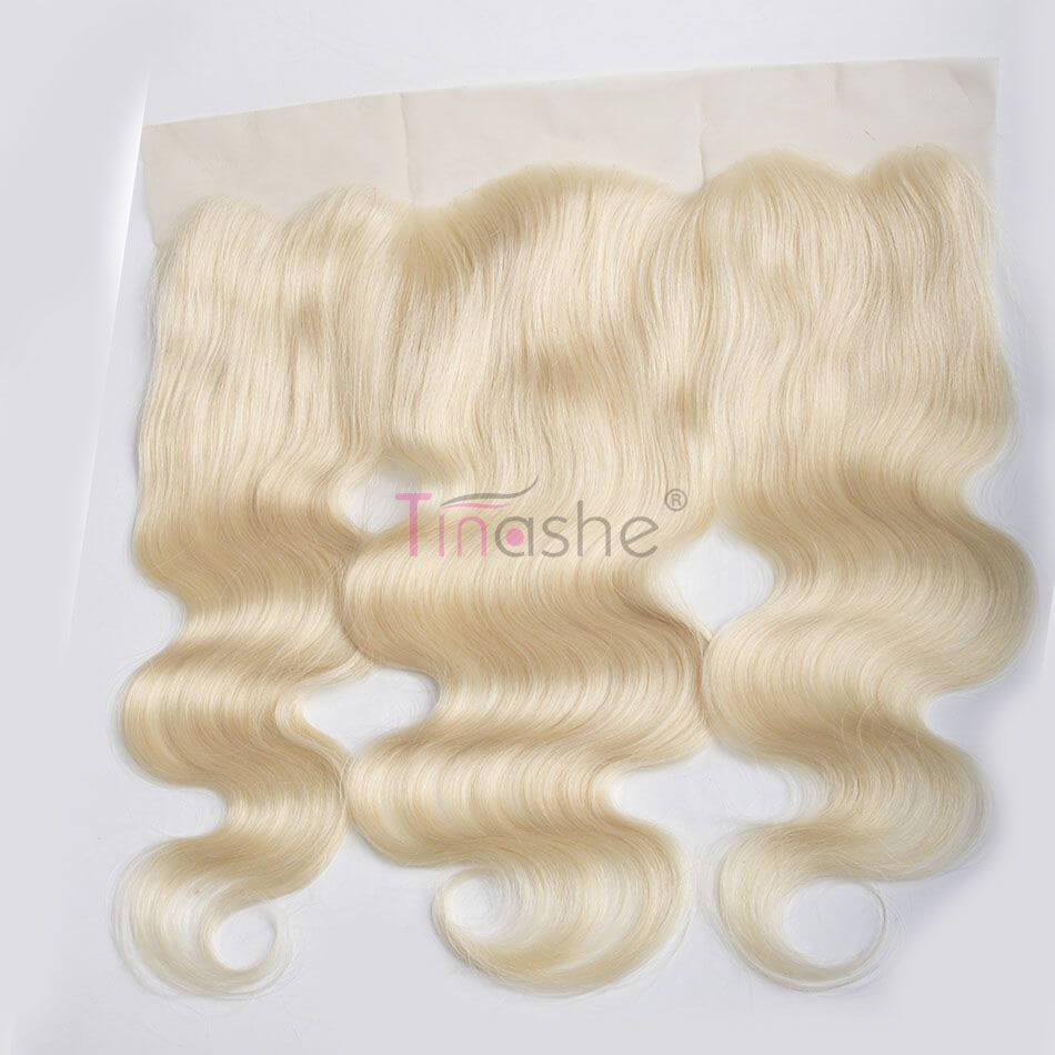 hair Brazilian blonde bundle hair with lace frontal closure color 613 blonde body wave 3 bundles with frontal closure