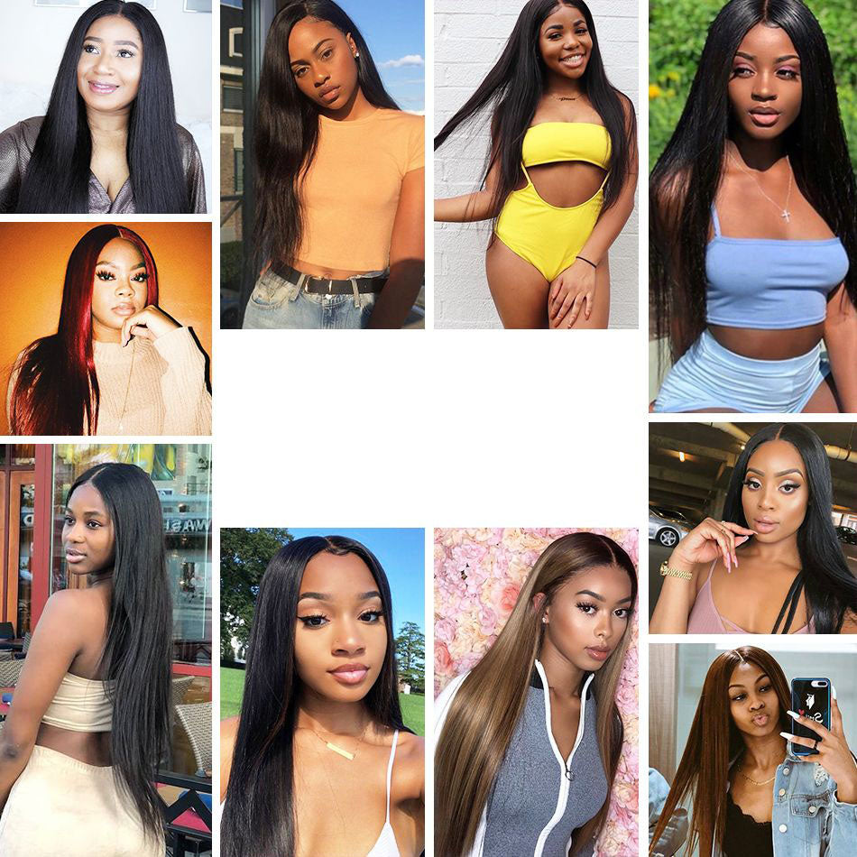 Curlymuse Brazilian Straight Virgin Hair 4 Bundles With Frontal Hair Brazilian Human Hair Bundles With Frontal Best Deal