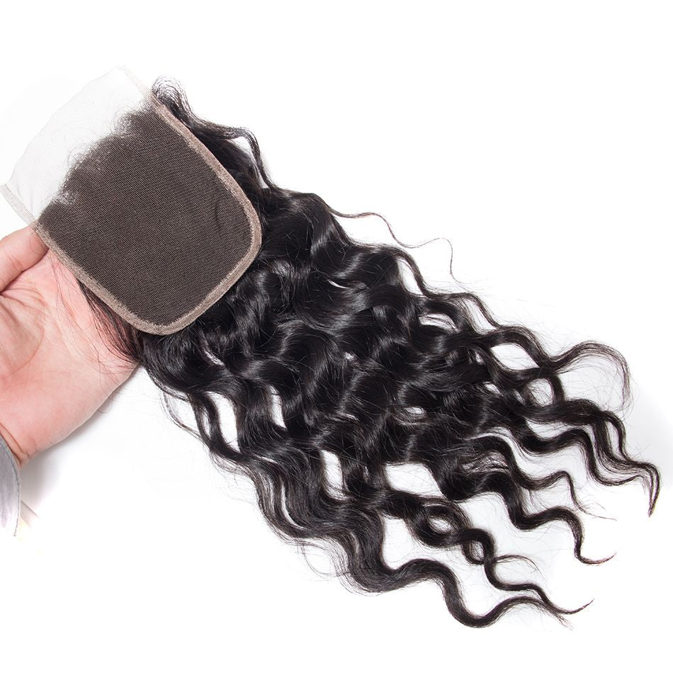 Tinashe Hair Virgin Brazilian Water Wave Lace Closure Hair Weave Wet and Wavy Closure Hair Extensions