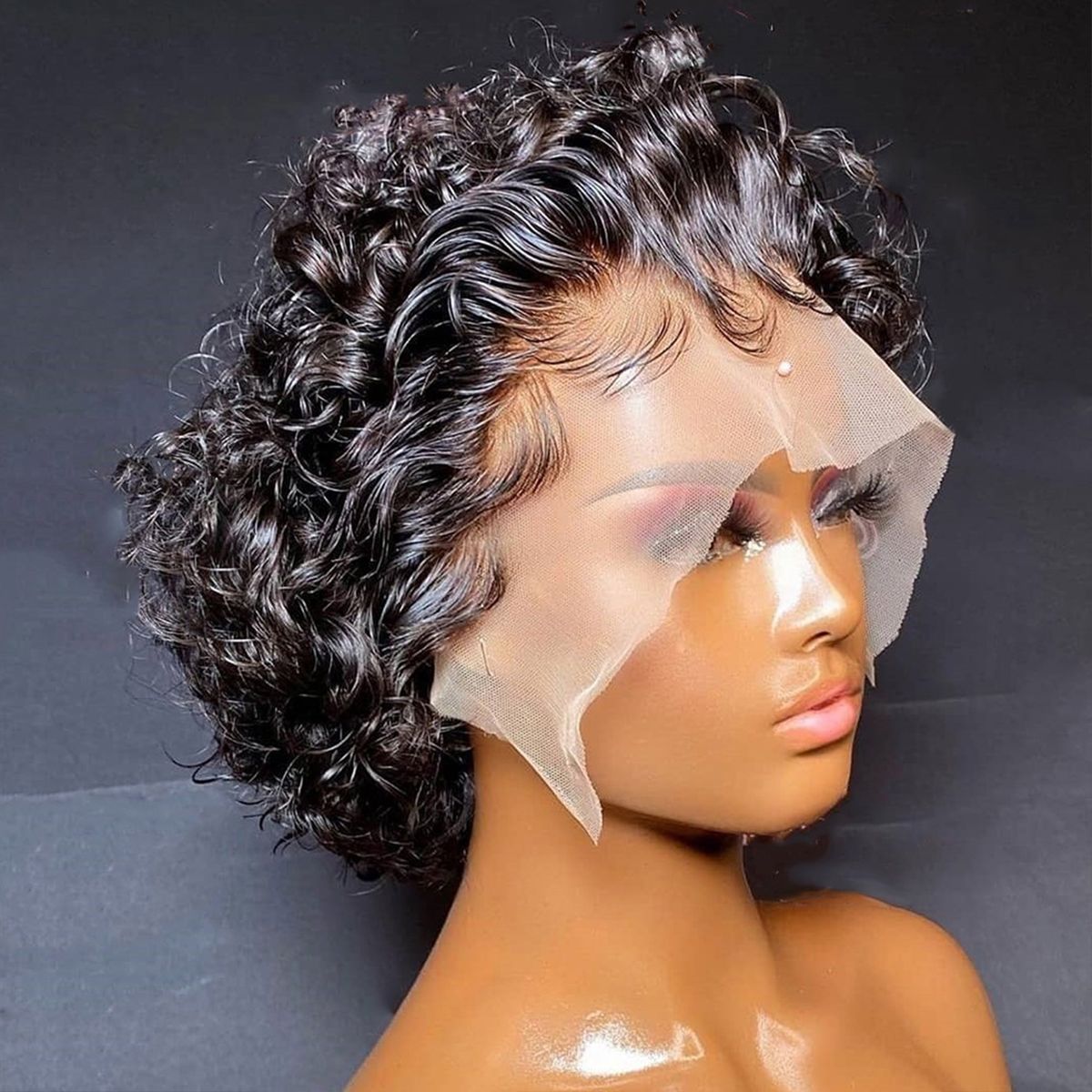 Pixie Cut Water Wave Short Bob Wig Bouncy Curly Glueless 13x4 Lace Front Wigs