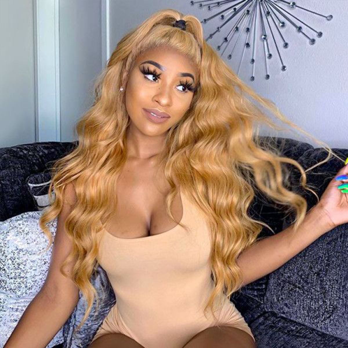 #27 Honey Blonde Body Wave Wig 6x5 13x4 HD Lace Front Wig 180% Human Hair Wig