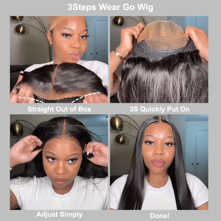 Curlymuse Loose Wave Short Bob Wig Wear Go Pre-Bleached Knots Glueless Pre-Cut 6x5 Lace Wig