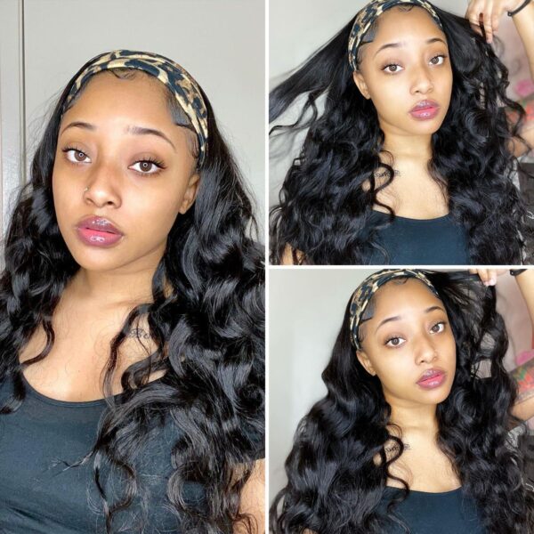 Body Wave Headband Wigs Human Hair Wigs No Glue No Gel Half Wig Easy Install
