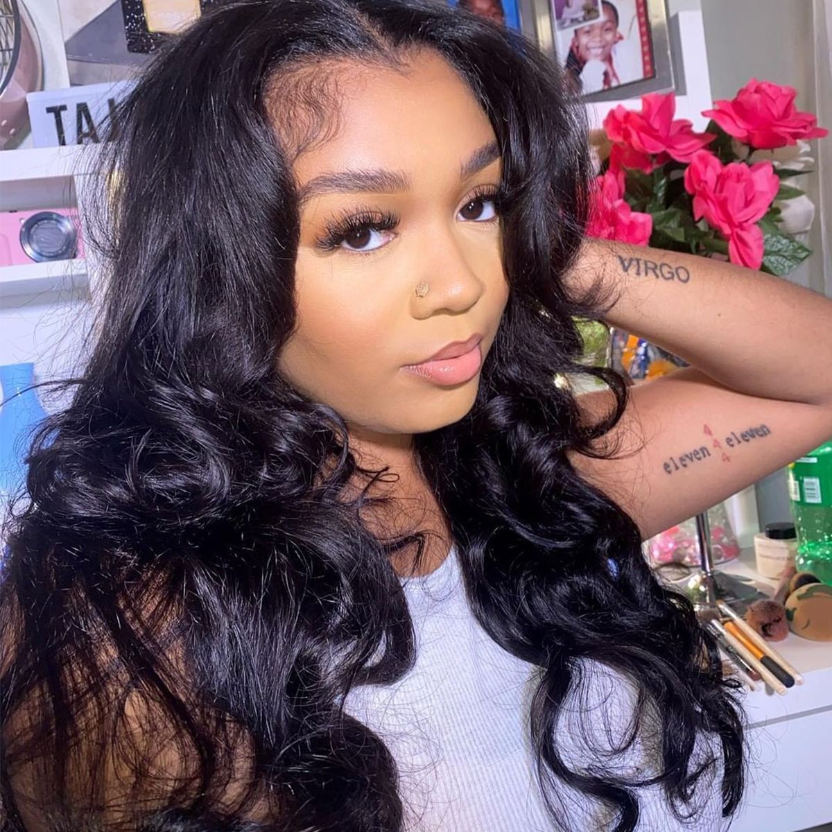 Loose Body Wave V Part Wig Barrel Curls Human Hair Wigs 180%