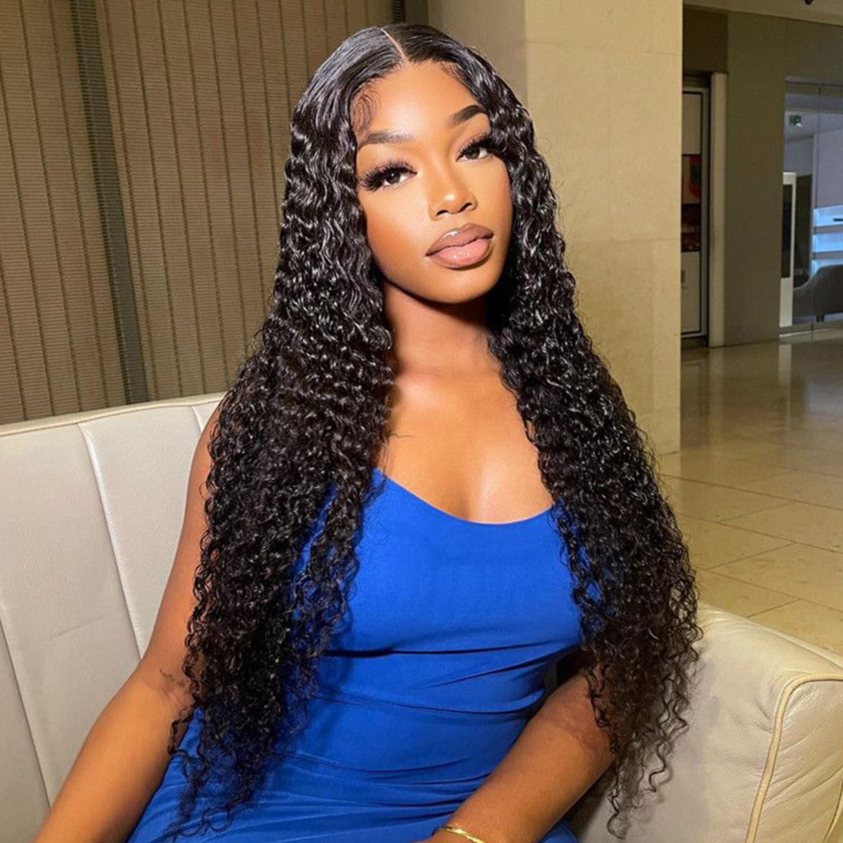 Glueless Lace Closure Wig Curly Pre-Cut Lace Human Hair Wig Pre-Bleached Knots