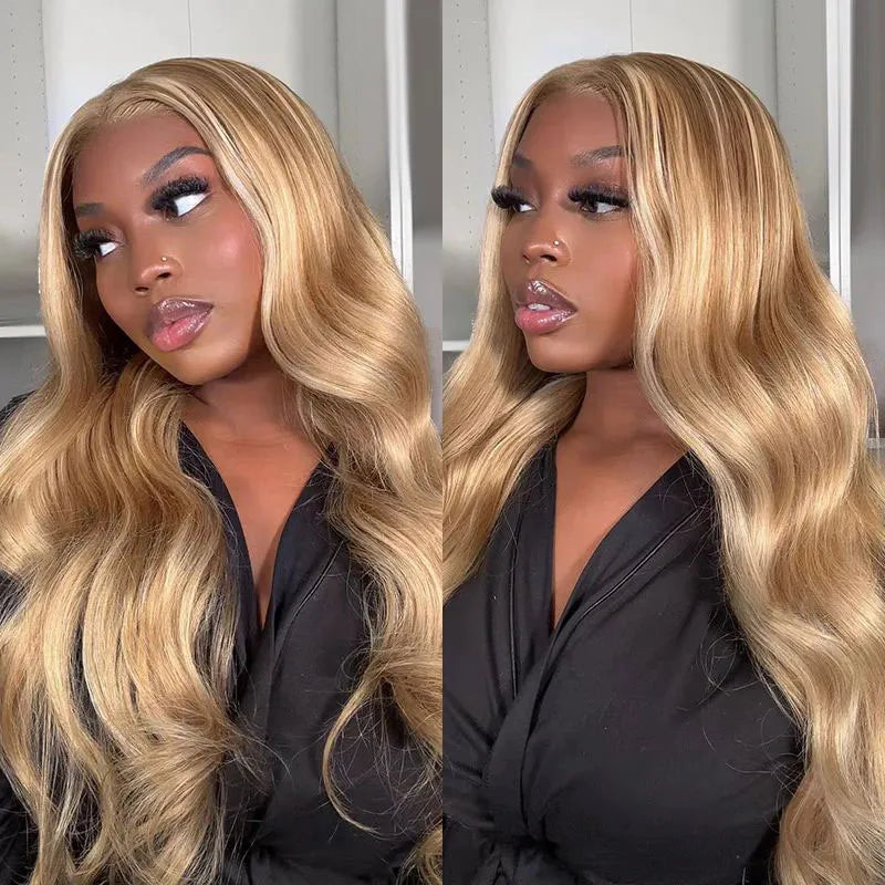 Blonde Highlight 16/613 Human Hair 13x6 Lace Front Wig Body Wave Straight Wigs 180%