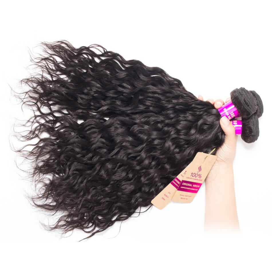 Curlymuse Hair Wet and Wavy Human Hair 10 Bundles Wholesale Brazilian Hair Weave Virgin Hair Water Wave
