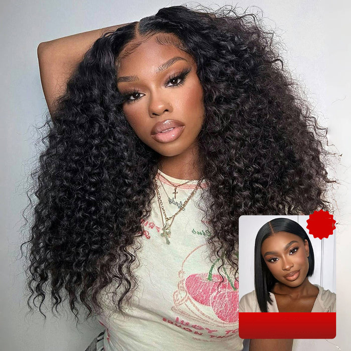 Curlymuse Deep Wave 6x5 Pre-Cut HD Lace Straight Bob Wig