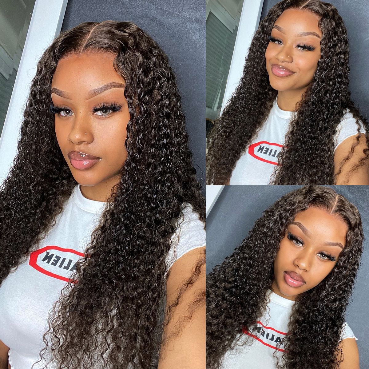 Glueless Lace Closure Wig Curly Pre-Cut Lace Human Hair Wig Pre-Bleached Knots