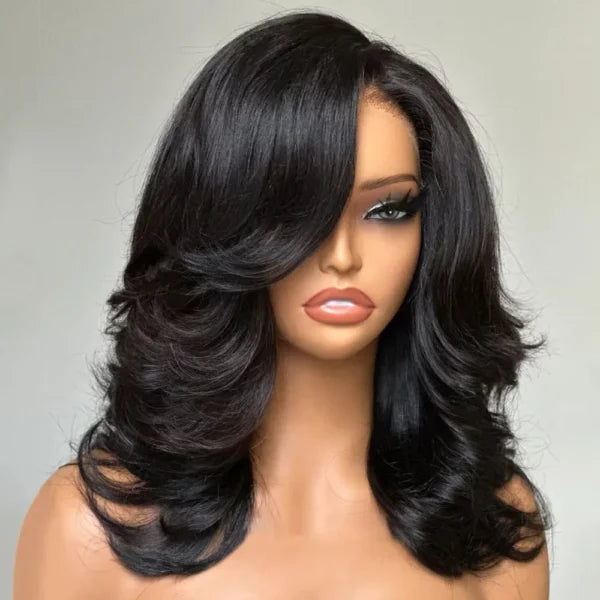 Layered Cut Loose Body Wave 6x5 HD Lace Wig Shoulder Length Human Hair Lace Wig