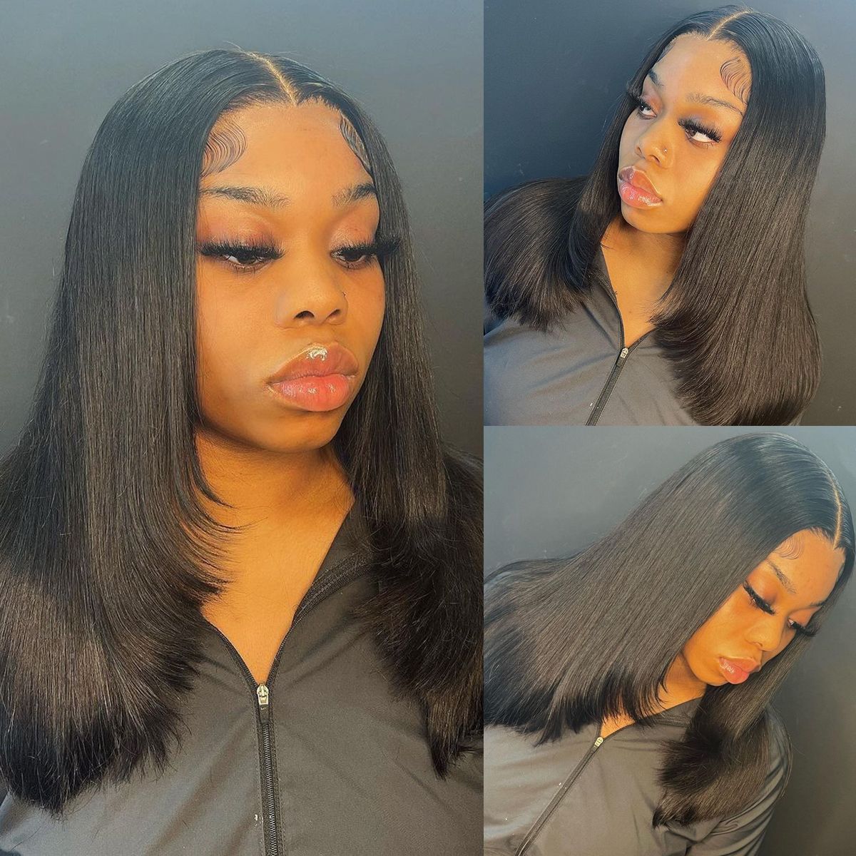Straight Hair With Layers Shoulder Length Glueless Wig Human Hair HD Lace Wig