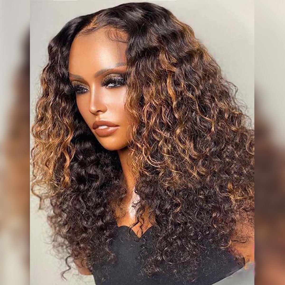 Highlight Curly 6x5 13x4 Lace Front Wig Human Hair Wig Pre-Plucked Hairline