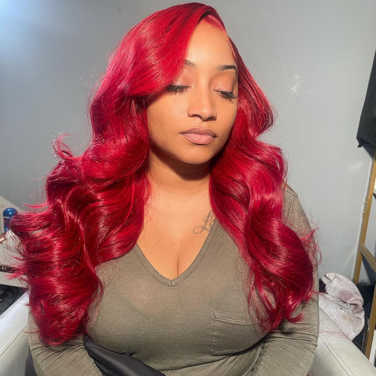 Red Body Wave Undetectable 6x5 13x4 HD Lace Front Wig Human Hair Wigs