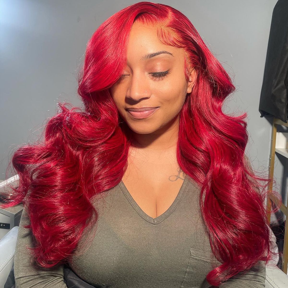 Red Body Wave Undetectable 6x5 13x4 HD Lace Front Wig Human Hair Wigs