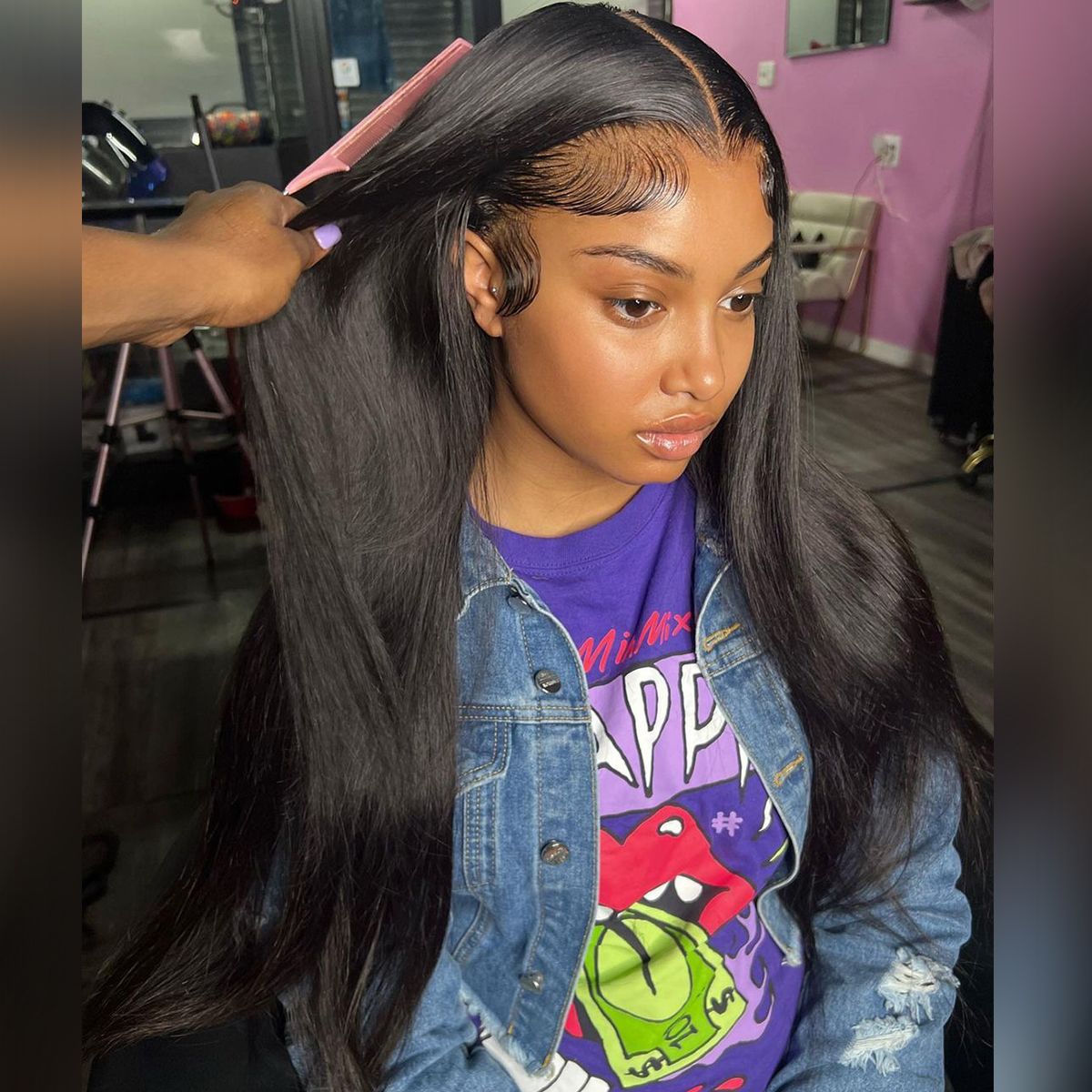 13x6 HD Lace Frontal Wig Pre-Bleached Knots Straight Virgin Human Hair Wigs 180% Density