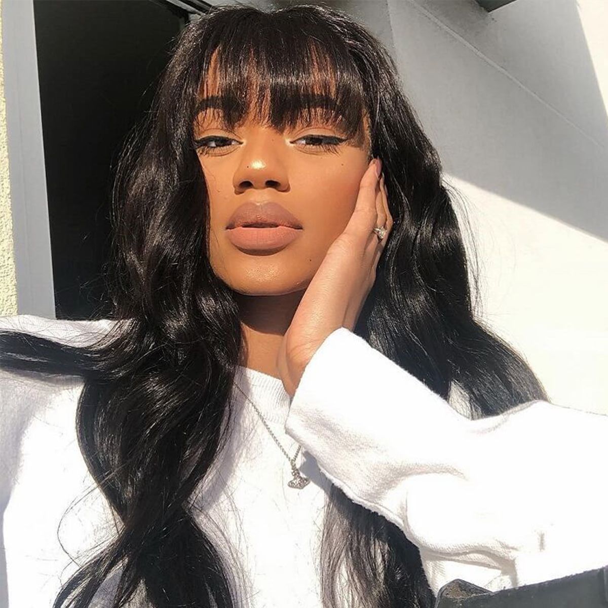 Wear Go Pre-Cut 5x5 Lace Glueless Wig Body Wave Lace Wigs with Bangs