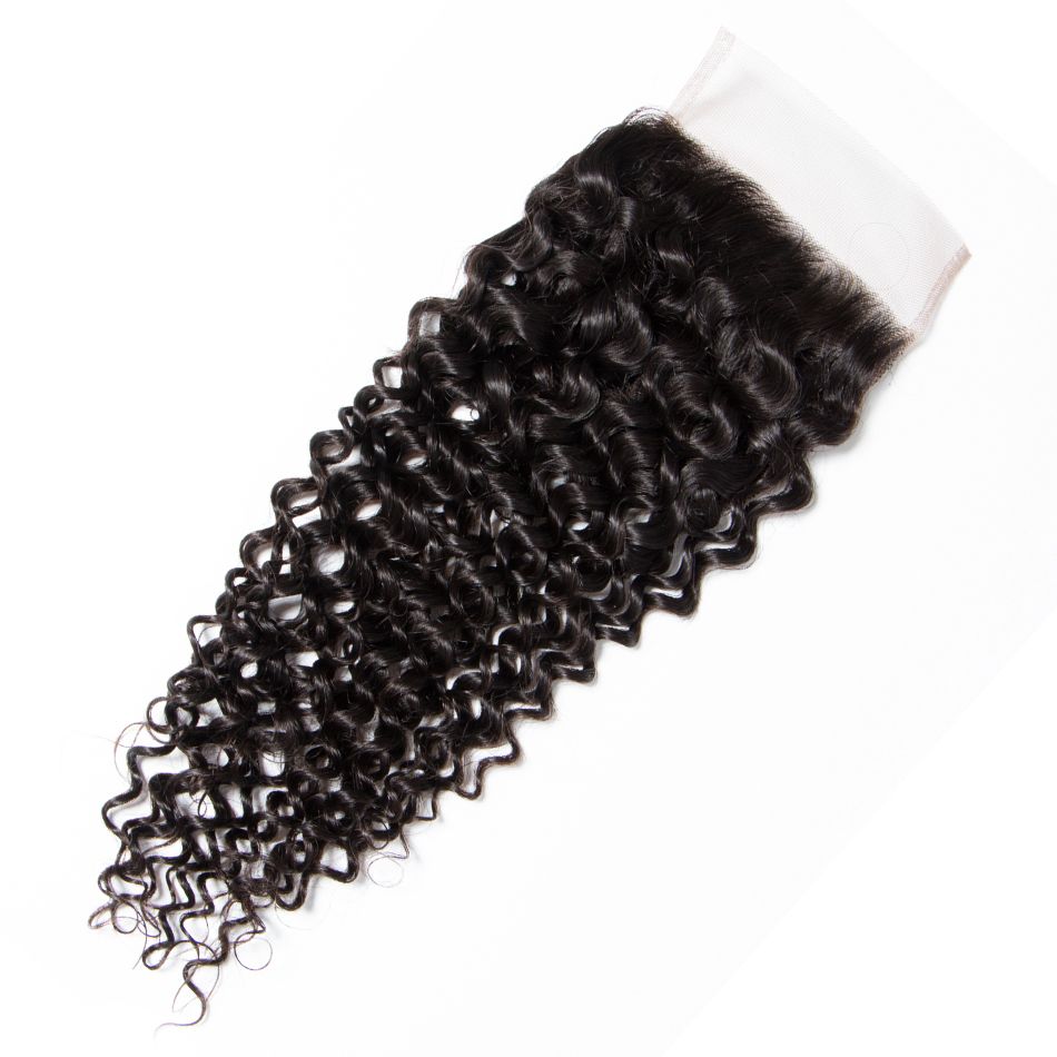 Tinashe Brazilian Curly Human Hair Weft With Closure 100% Virgin Human Hair 4 Bundles With Closure