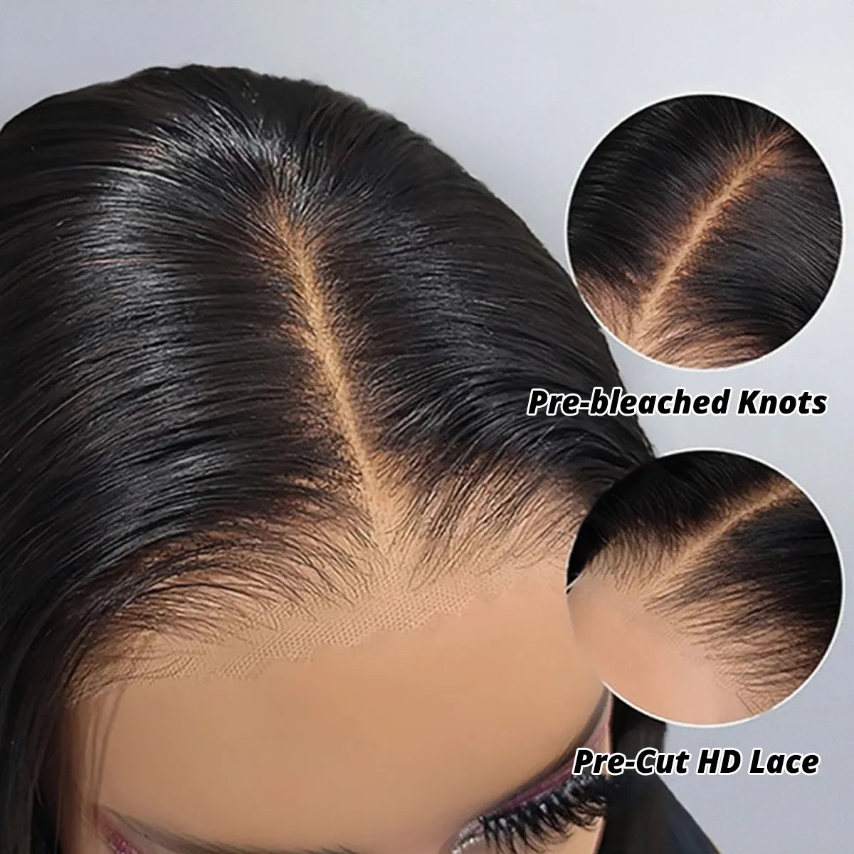 Glueless Lace Closure Wig Curly Pre-Cut Lace Human Hair Wig Pre-Bleached Knots