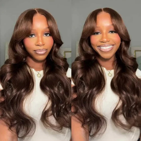 Dark Brown Color Body Wave Glueless 6x5 13x4 HD Lace Front Wigs
