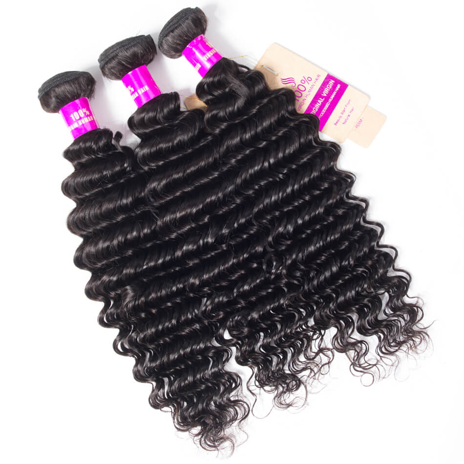 Hair Indian Virgin Hair Deep Wave 3 Bundles Grade Indian Virgin Hair Deep Curly Remy Human Hair Weave