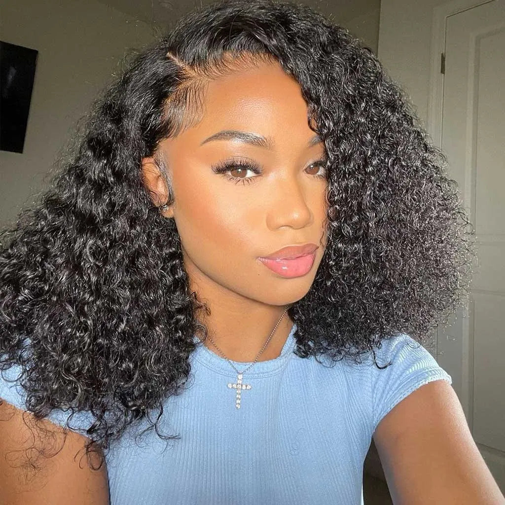 Ready To Go Glueless Deep Wave Bob Wig Pre-Cut 6x5 HD Lace Wig Bleached Knots