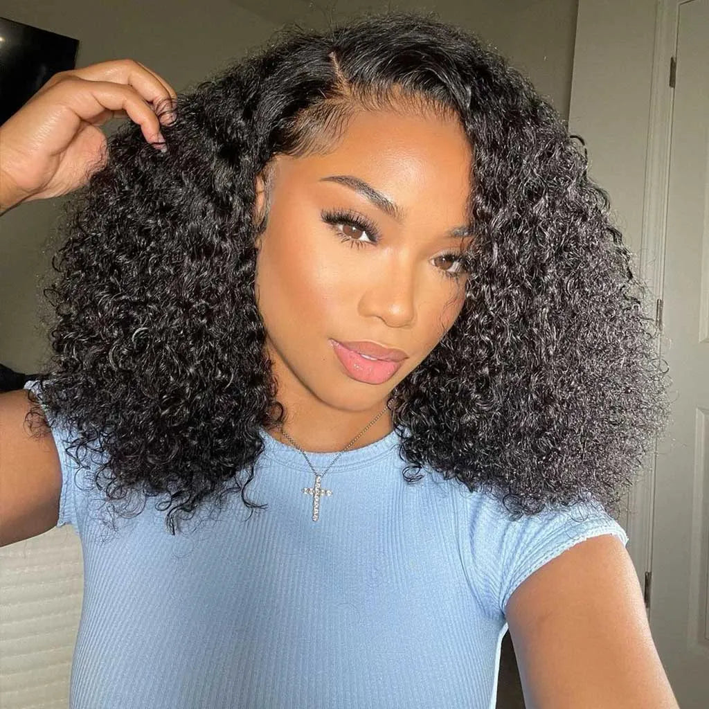 Ready To Go Glueless Deep Wave Bob Wig Pre-Cut 6x5 HD Lace Wig Bleached Knots