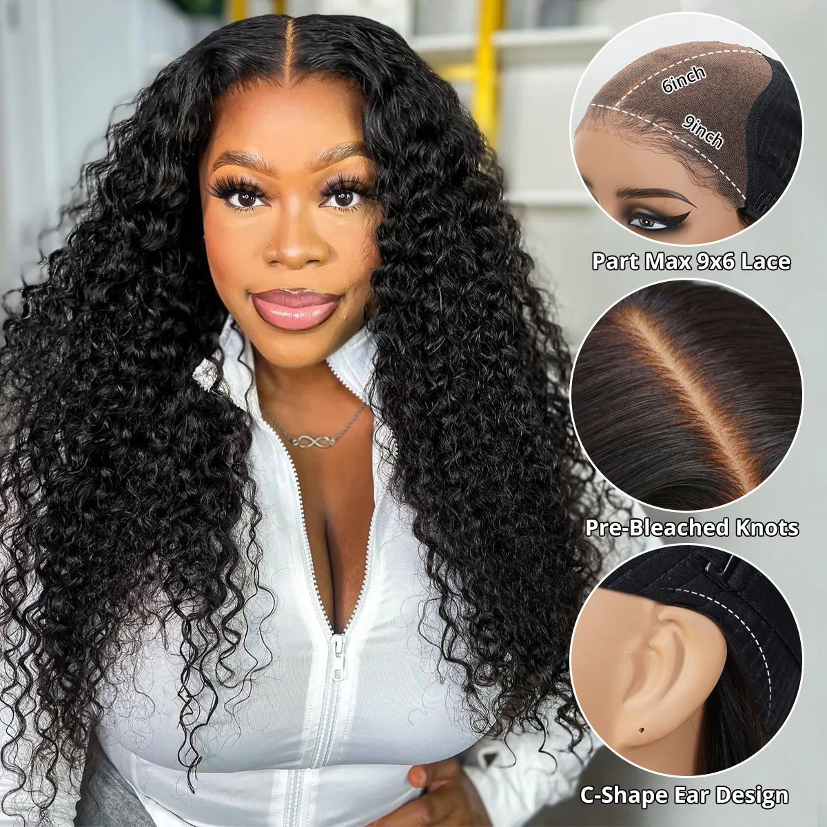 Parting Max 9x6 Lace Wig Deep Wave Ready To Go Glueless Wig Pre-Everything No Skills Needed