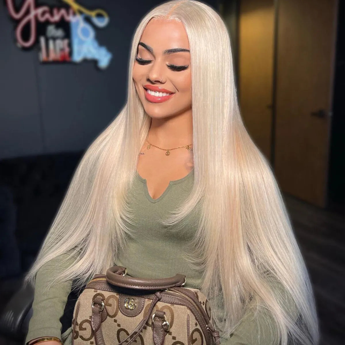 Glueless Blonde 6x5 Lace Closure Wig Pre-Cut Lace & Bleached Knots Put On and Go