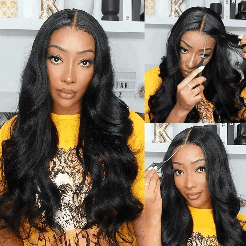Ready To Go Pre-Cut 6x5 Lace Glueless Wig Body Wave Invisible Knots Natural Hairline