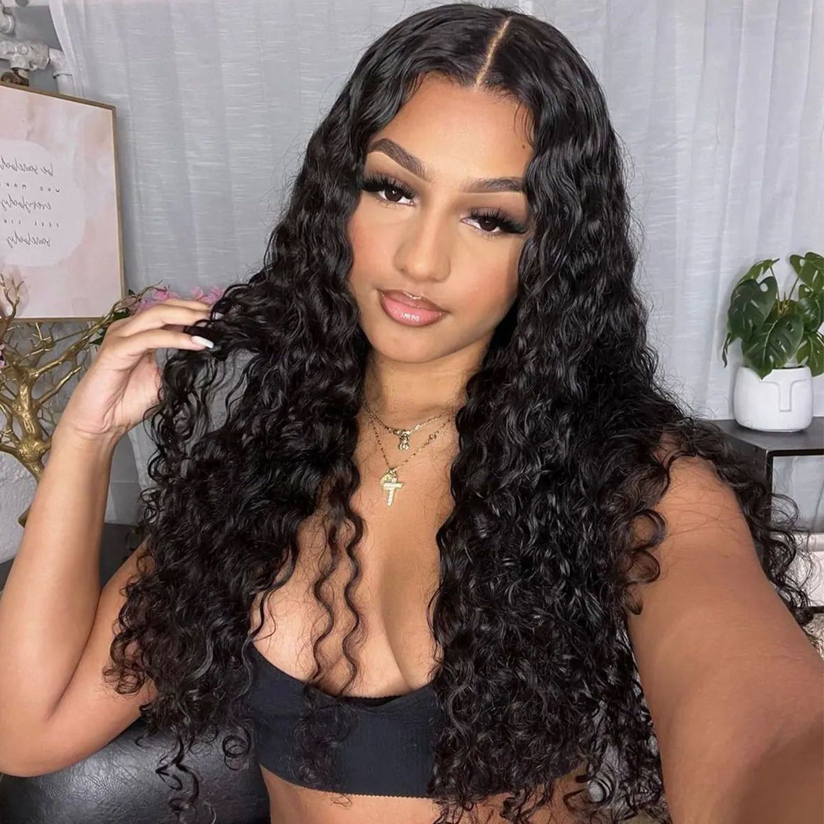 Parting Max 9x6 Lace Wig Water Wave Glueless Wig Pre-Bleached Knots Pre-Cut HD Lace Wig
