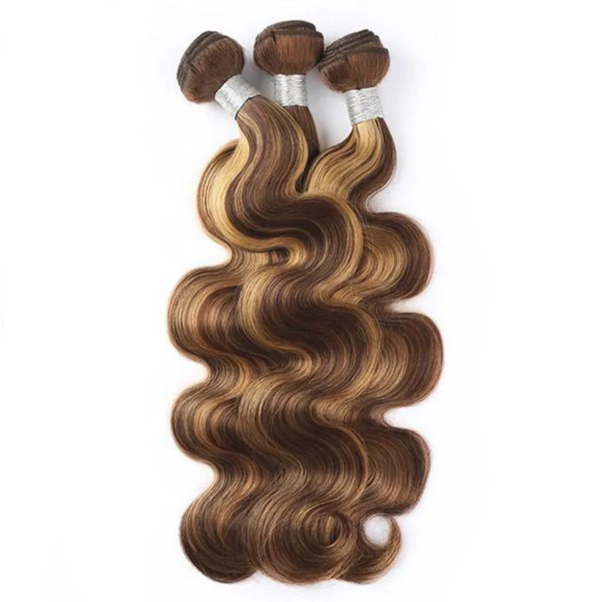 Honey Blonde Highlight Body Wave Hair 3 Bundles With 5x5 HD Lace Closure