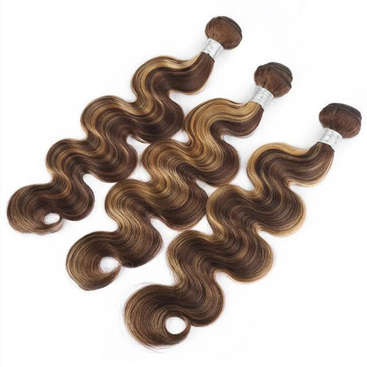 Honey Blonde Highlight Body Wave Hair 3 Bundles With 5x5 HD Lace Closure