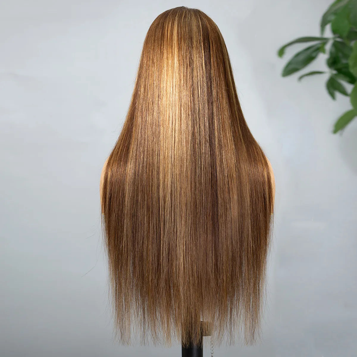 Highlight Honey Blonde Straight Hair Lace Front Wigs 180% Density
