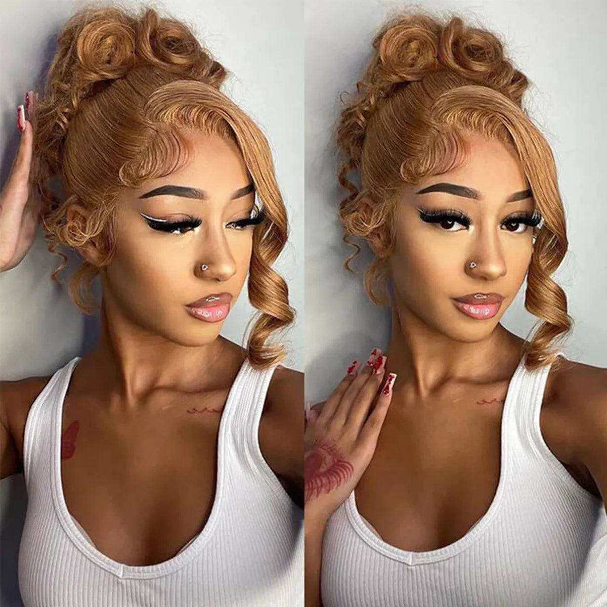 #27 Honey Blonde Body Wave Wig 6x5 13x4 HD Lace Front Wig 180% Human Hair Wig