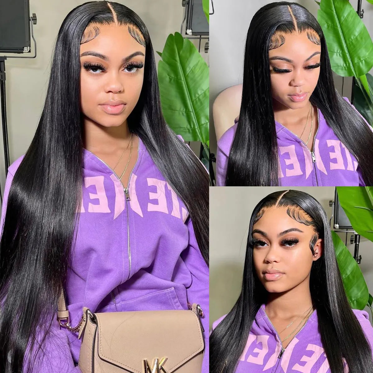 13x6 HD Lace Frontal Wig Pre-Bleached Knots Straight Virgin Human Hair Wigs 180% Density