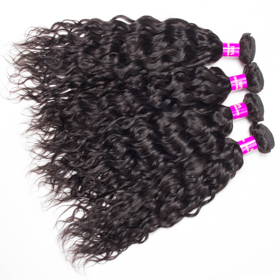 Water Wave Bundles 4 Pcs/Lot Virgin Hair Brazilian Wet And Wavy Human Hair Weave Bundles Natural Hair Extension