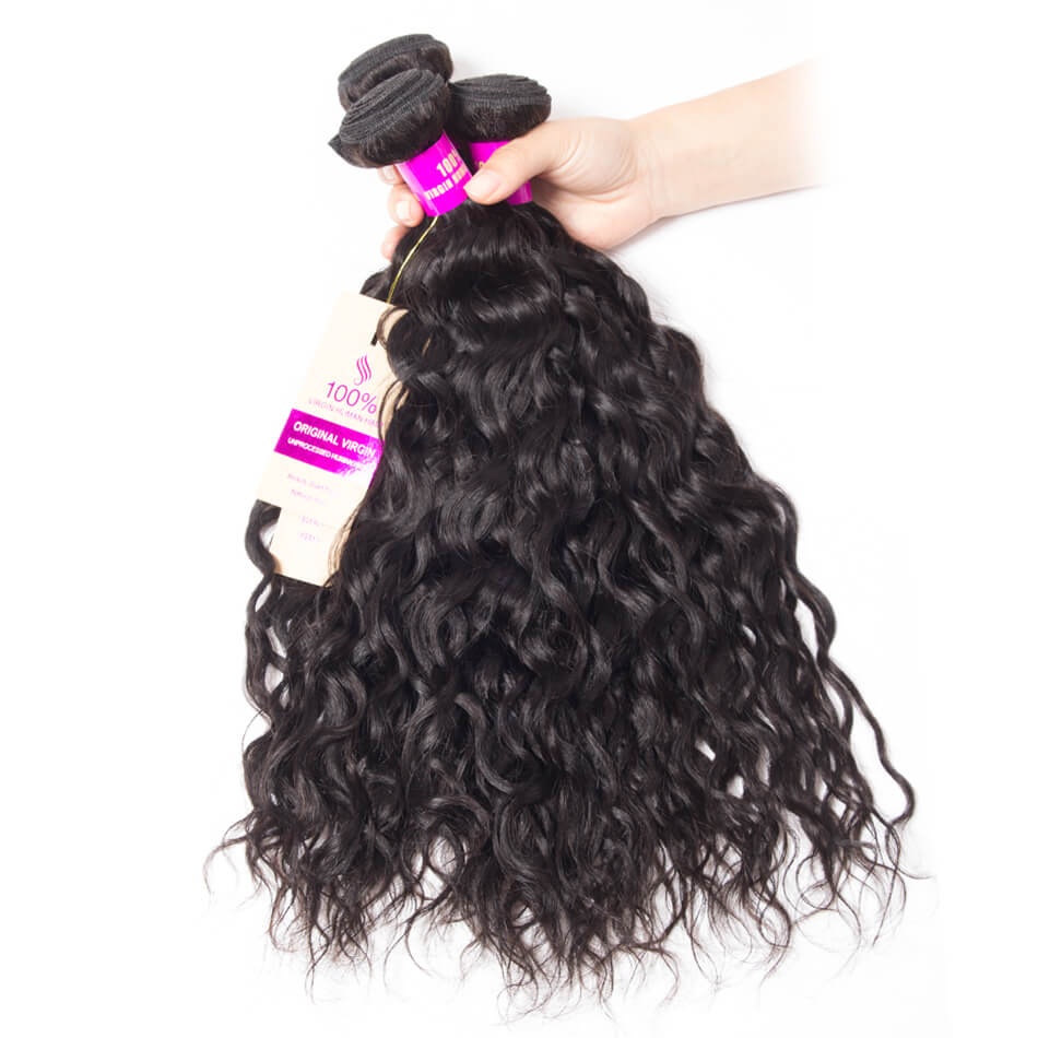 Curlymuse Hair Wet and Wavy Human Hair 10 Bundles Wholesale Brazilian Hair Weave Virgin Hair Water Wave