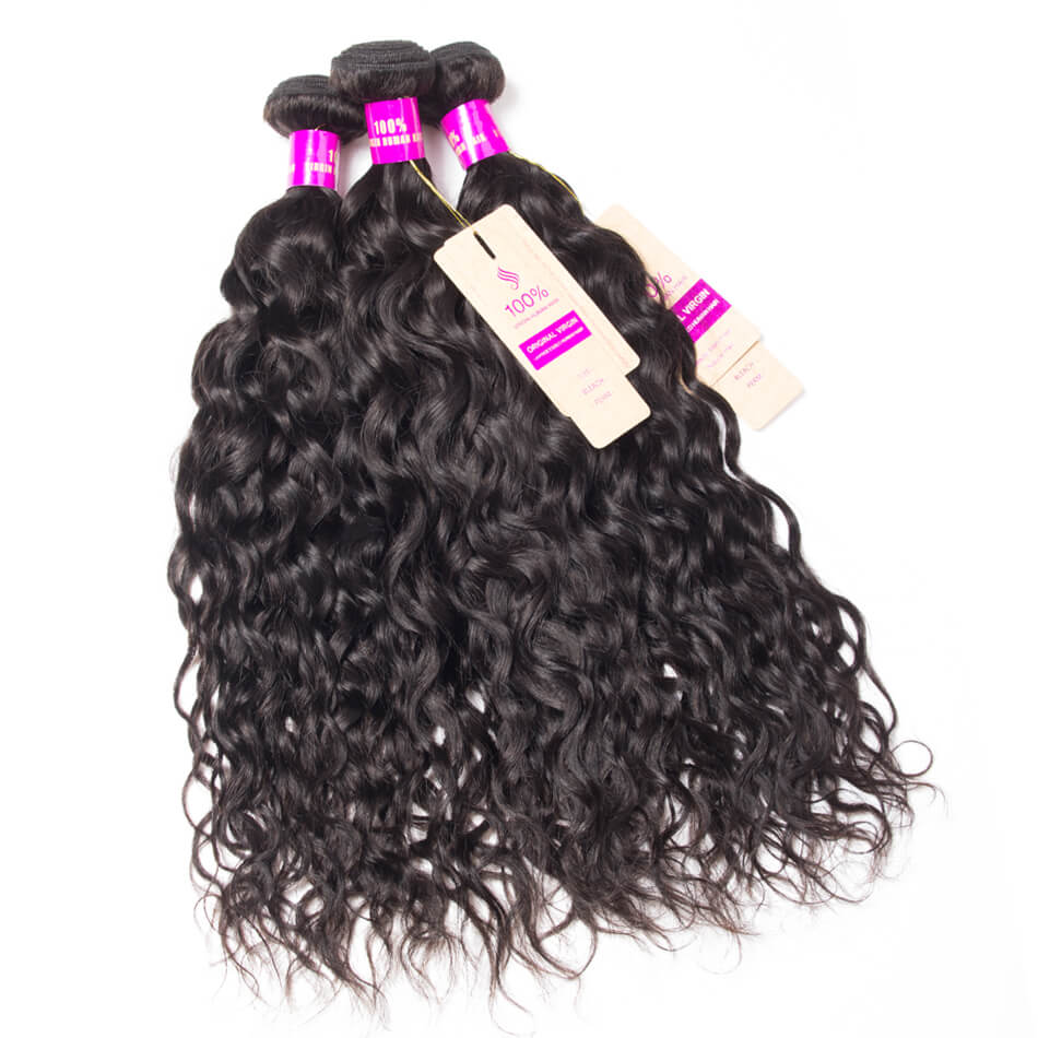 Water Wave Bundles 4 Pcs/Lot Virgin Hair Brazilian Wet And Wavy Human Hair Weave Bundles Natural Hair Extension