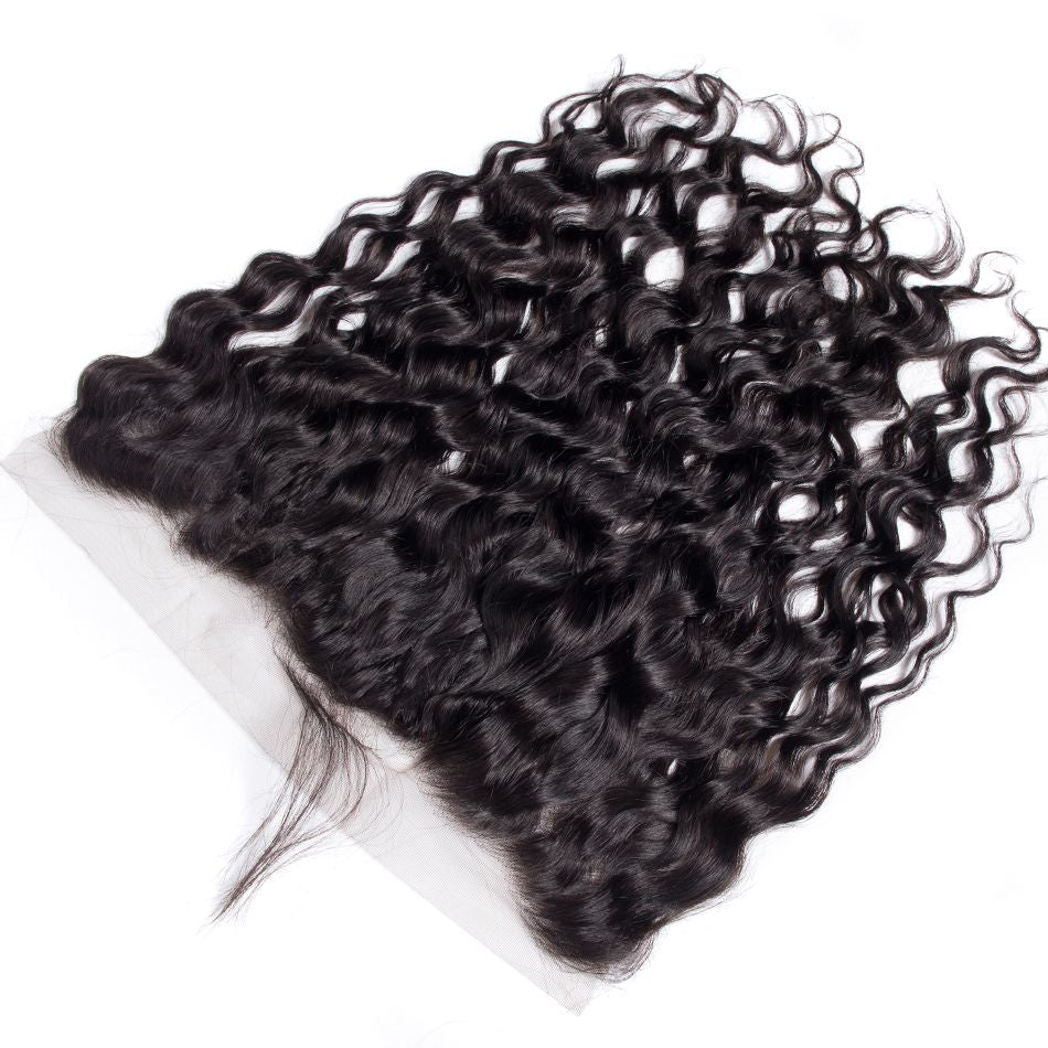 Curlymuse Hair 13*4 Lace Frontal Closure Water Weave Brazilian Wet Any Wavy Frontal Closure Human Hair Extensions