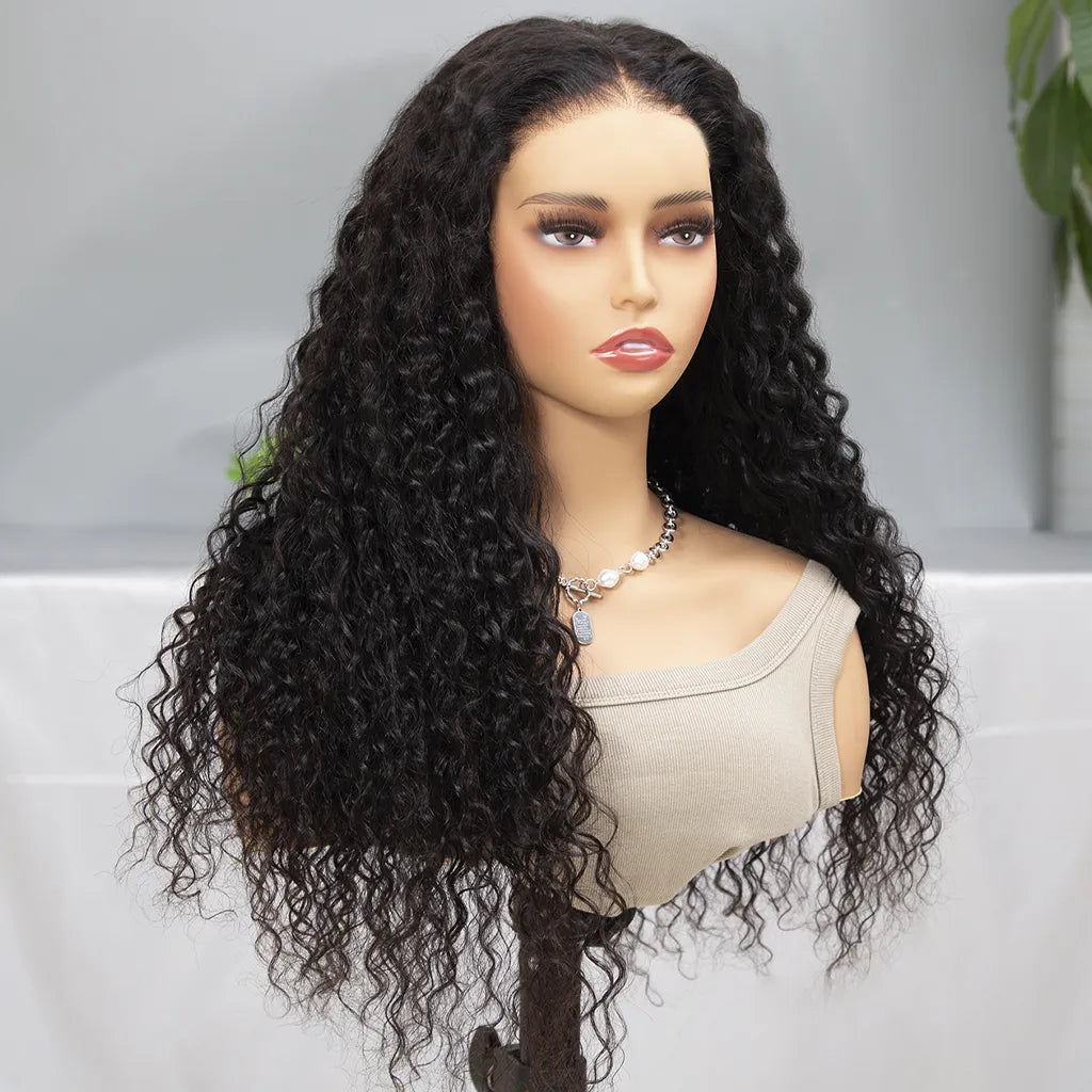 Ready To Go Glueless Pre-cut 6x5 Lace Wig Water Wave Pre-Bleached Knots HD Lace Closure Wig